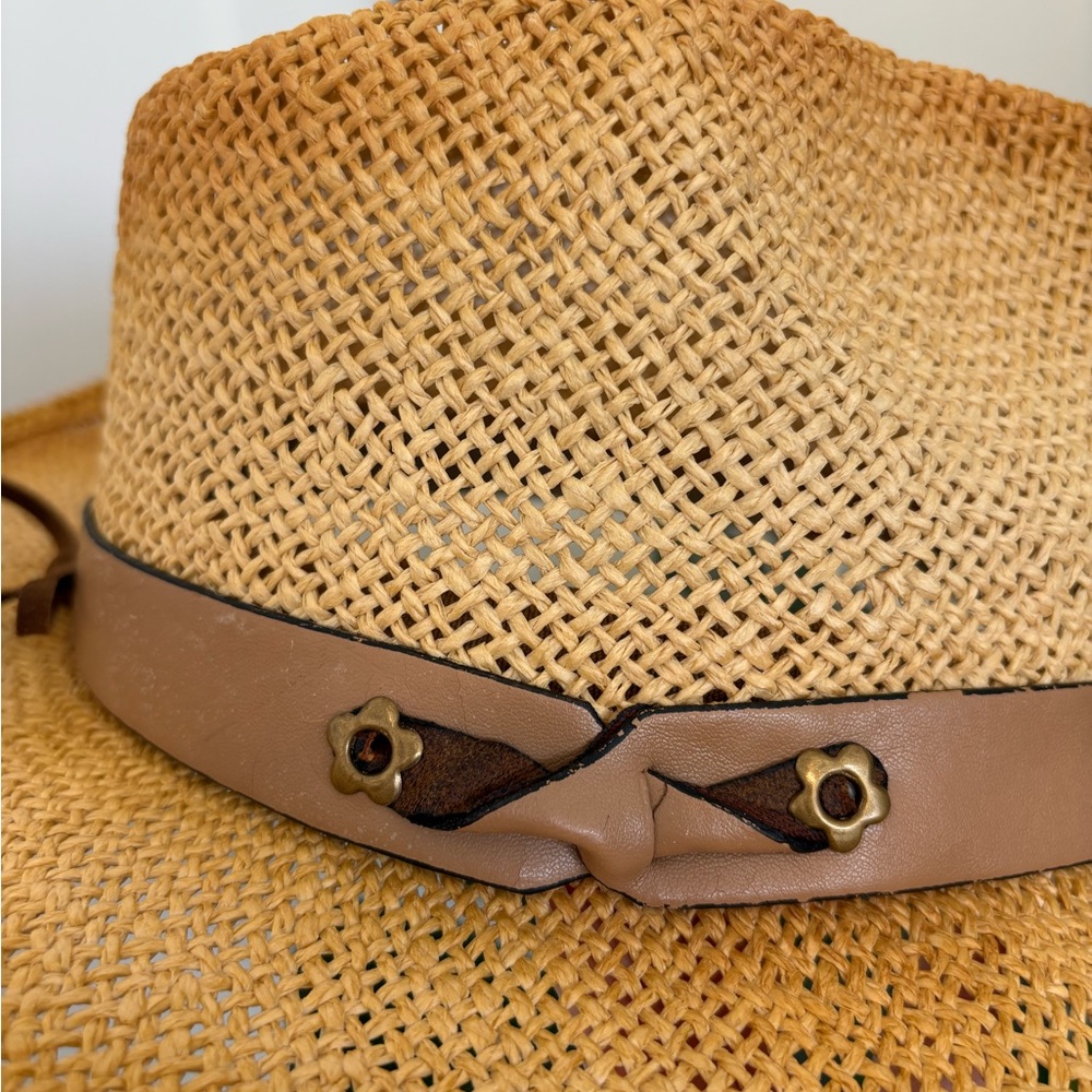 Outlaws‎ Cowboy Western Raffia Paper Straw Summer Festival Cowgirl Hat - Picture 3 of 15